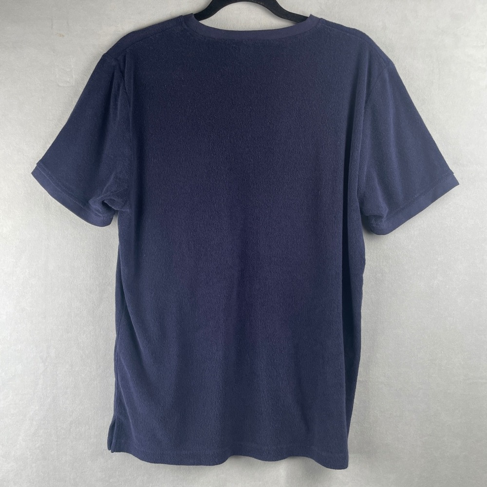 American Apparel Navy Blue Terry Cloth Crew Neck T-Shirt Mens Sz L Modern Casual - Picture 3 of 6